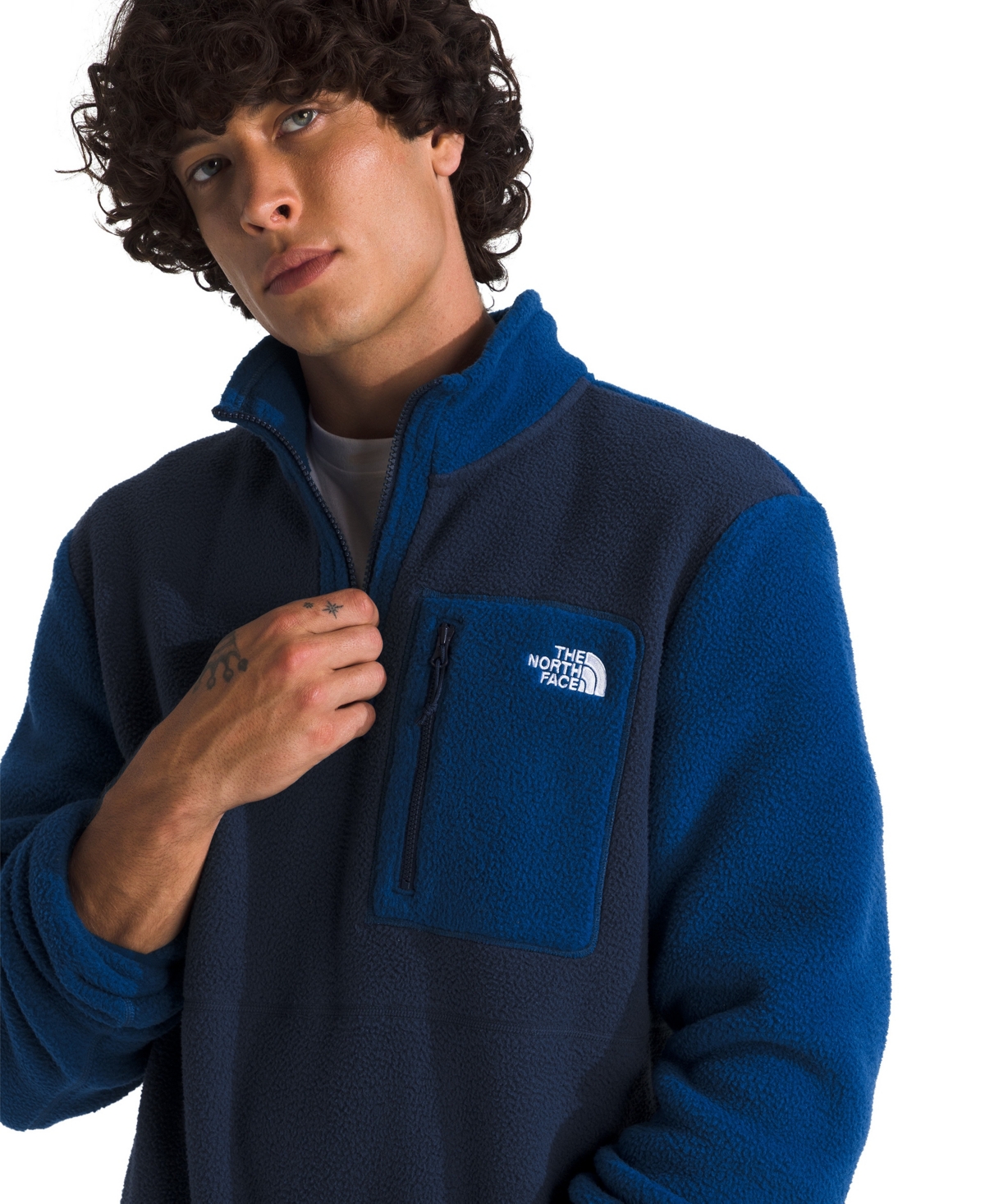 The North Face Yumiori Half Zip Recycled Fleece Pullover In Blue