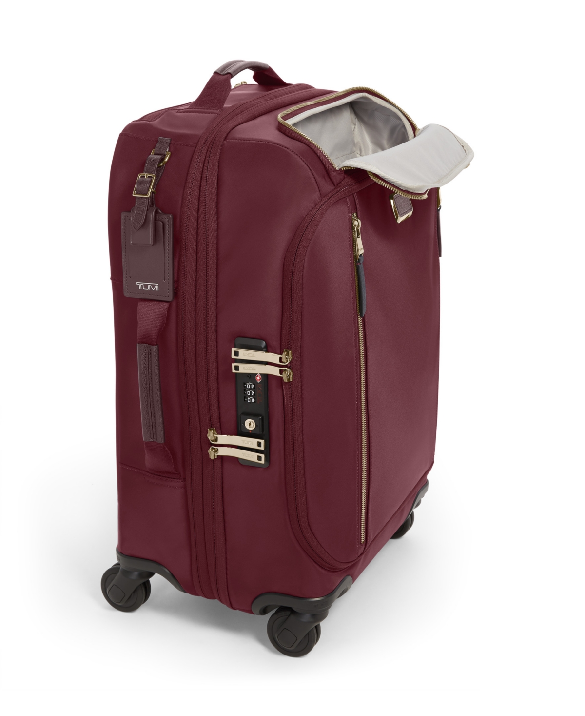 Tumi Voyageur 21.8" Leger International Expandable Carry-on Spinner In Burgundy