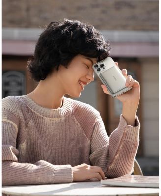 Picogo 5000mAh Ultra-Slim MagSafe Power Bank, Card-Size Wireless Charger with USB-C Braided Cable, Black