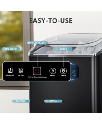 Ice Maker Portable, 26 lbs/day, 9 cubes in 6 mins, Self-Cleaning, Handle, Scoop & Basket, for Home, Kitchen, Camping, RV