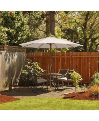 10 Feet Patio Umbrella with 8 Wooden Ribs and 3 Adjustable Heights