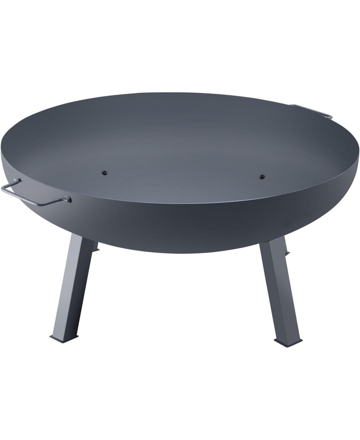 Slickblue Round Fire Pit Bowl Carbon Steel Wood Burning with Drain Hole and Handles