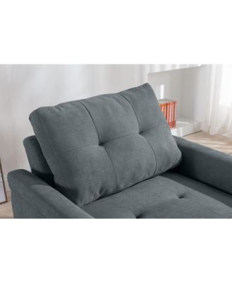 35"W Dark Gray Woven Convertible Armchair