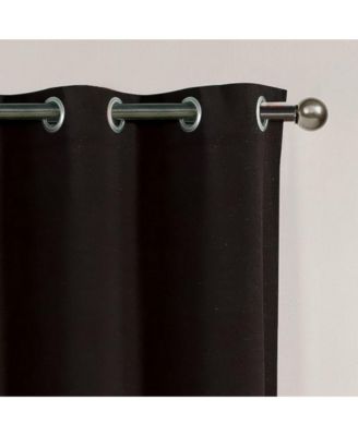Set of 2 Thermal Room Darkening Grommet Top Curtains For Small Windows