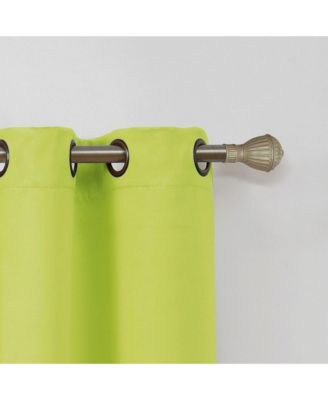 Set of 2 Thermal Room Darkening Grommet Top Curtains For Small Windows