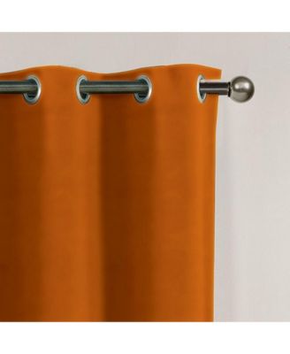 Set of 2 Thermal Room Darkening Grommet Top Curtains For Small Windows