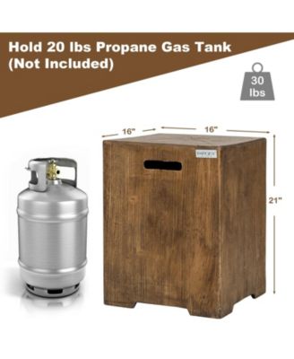 16" Propane Tank Hideaway Table - Rustic Outdoor Cover