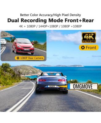 Dual Dash Cam 2K Front + 1080P Rear, GPS & Wi Fi, 2.7″ LCD, Night Vision, WDR, G Sensor, Loop Recording, Parking Mode, Wide-Angle Lens, Supports max 512 GB microSD