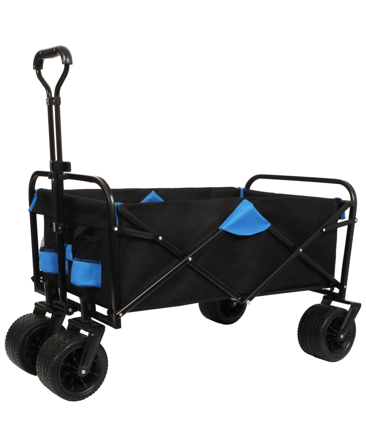 400lbs Collapsible Folding Wagon Cart - Black+blue