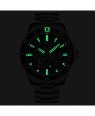 1013 Men s Automatic Watch Swiss Movement Turquoise Dial Gunmetal Bezel Stainless Steel Bracelet 200M Water Resistant Diver Date Window