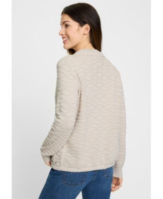 Women's Novelty Stitch Zip Front Cardigan