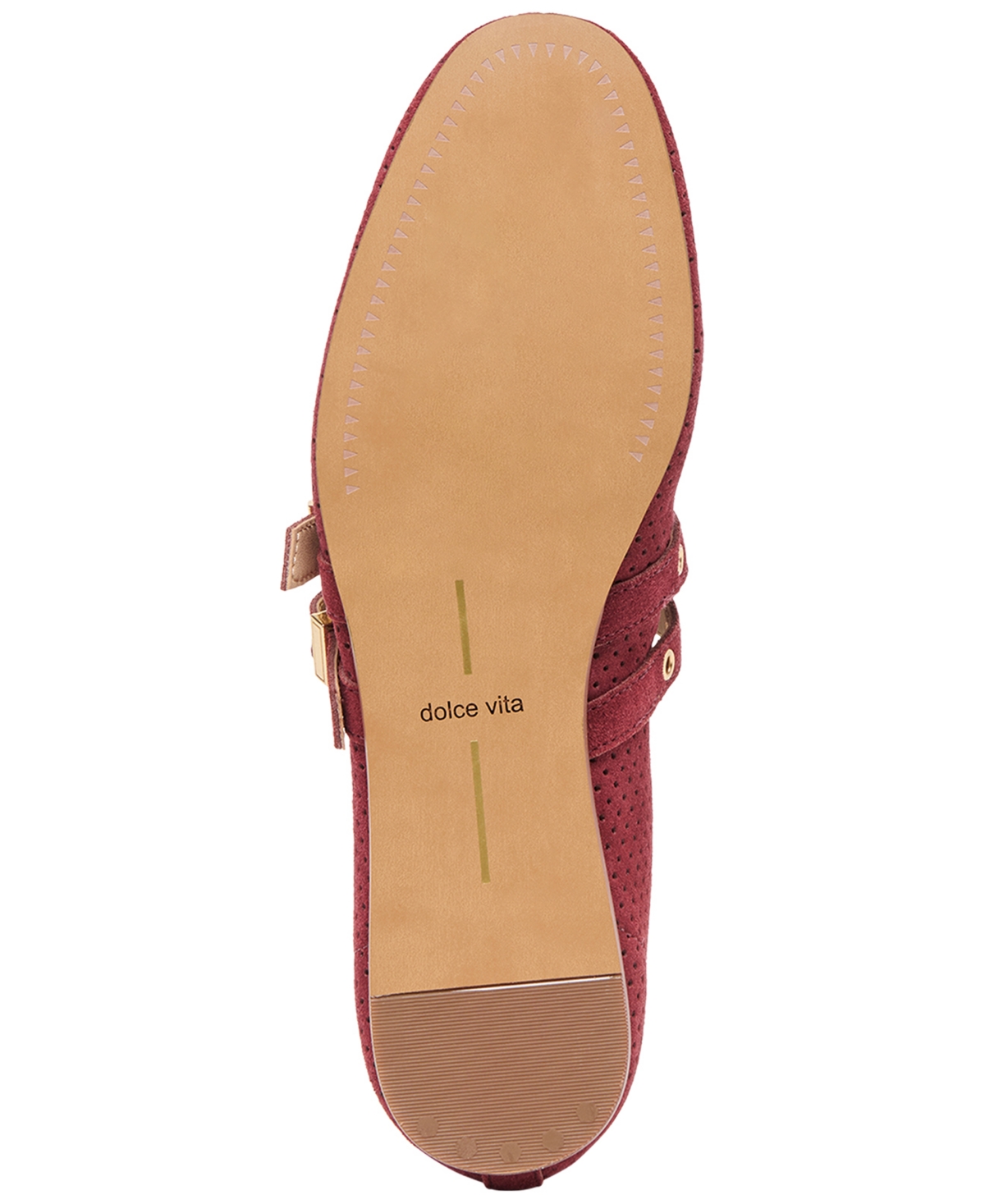 Dolce Vita Baylee Grommet Ballet Flats Oxblood Perforated Suede In Red