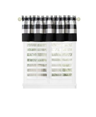 Modern Country Farmhouse 3 Piece Buffalo Check Plaid Window Curtains & Valance Set - 84 in - Granny Apple Green