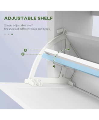 Shoe Storage Cabinet with 2 Flip Drawers for 8 Pairs of Shoes