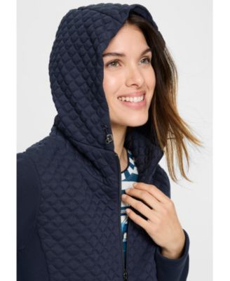 Women's Quilted Zip Front Hoodie Jacket