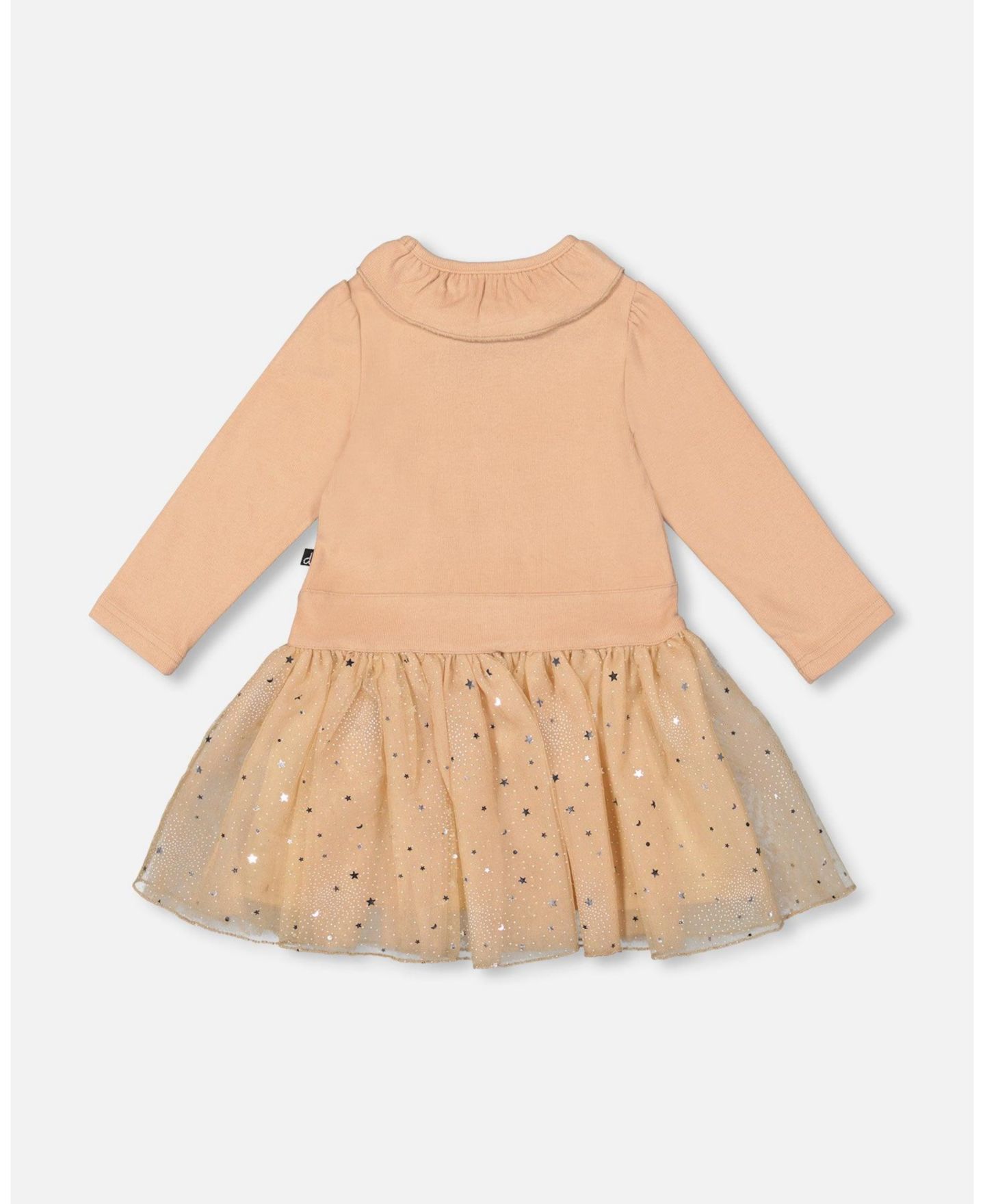 Платье Deux par Deux Bi-Material Dress with Glittering Skirt Beige - Toddler Child для девочек, цвет: Бежевый — фото 2