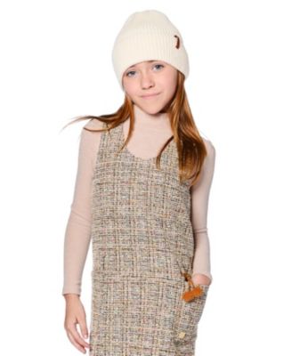 Girl Super Soft Ribbed Mock Neck Top Light Caramel - Child