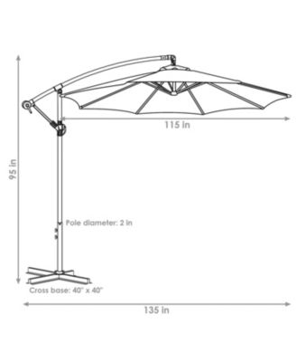 Outdoor Steel Offset Cantilever Pool Patio Umbrella with Square Base Set - 10'