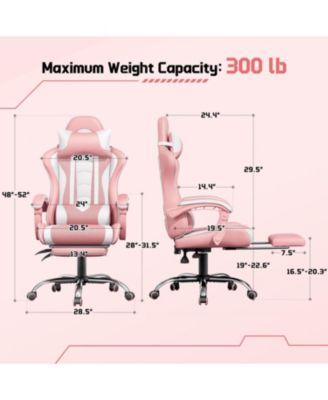 Products  Ergonomic Gaming Chair with High Back and Slide-Out Footrest Black/White