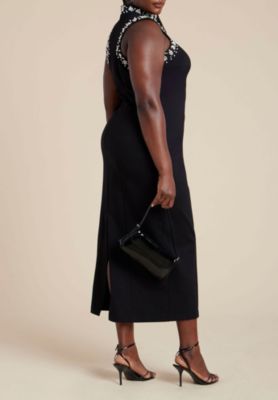 Women's Plus Size Embellished Sleeveless Knit Dress