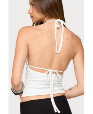 Women's Powell Textured Cut Out Halter Top