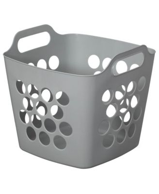 Flexible Plastic Carry Laundry Basket Holder Square Storage Hamper with Side Handles