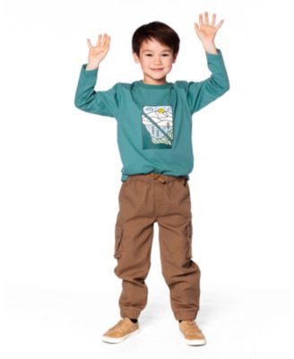 Boy Long Sleeve Cotton Jersey Tee Shirt Sage Green - Toddler|Child