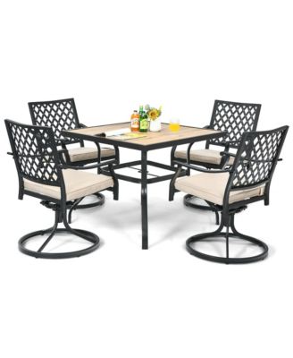 Patio Square Dining Table Metal Bistro Table Garden Poolside Backyard