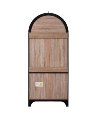 71" Arched Farmhouse Kitchen Pantry Cabinet with Shelves & Hidden Drawer