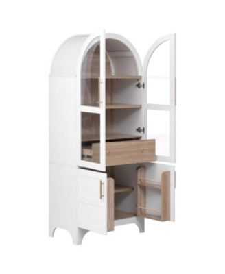 71" Arched Kitchen Pantry Cabinet