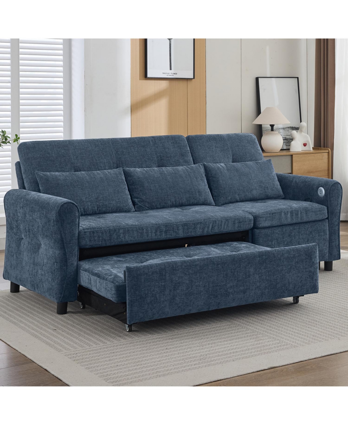 Streamdale Furniture 2-in-1 Sofa Bed with Reversible Recliner