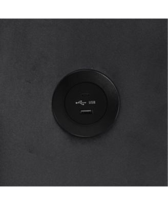 3-in-1 Foldable Velvet Sofa Bed w/ Storage & USB - Dark Grey