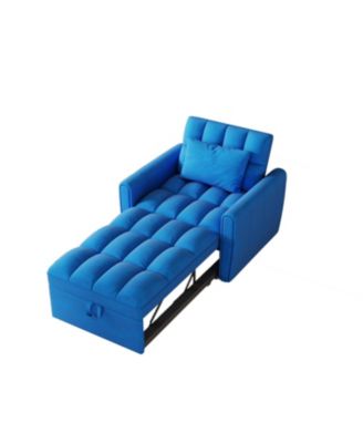 Foldable Velvet Sofa Bed with Adjustable Backrest