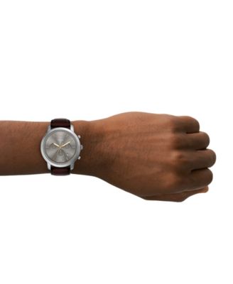 Men's Neutra Chronograph Brown Leather Watch, 44mm