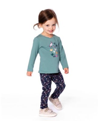 Baby Girls Jersey Leggings Navy Floral