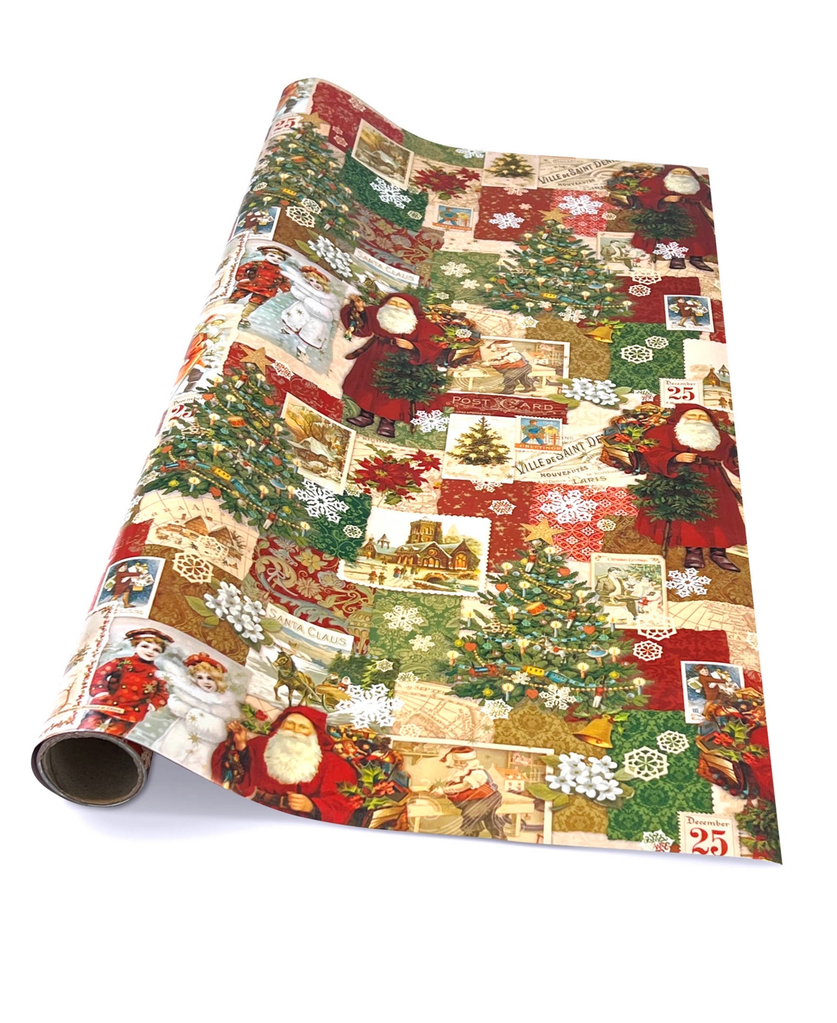 Punch Studio Christmas Victoriana Holiday Gift Wrap, 30" X 120" In Multi