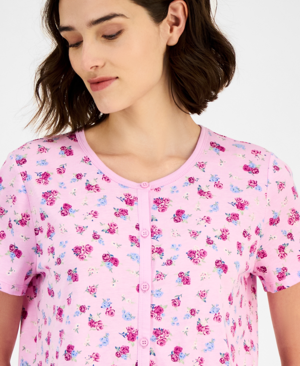 Charter Club Women's 2-pc. Cotton Printed Cropped Pajamas Set, Created For Macy's In Multi
