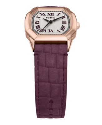 Women's Harlow Three-Hand Burgundy Croco Leather Watch, 27mm