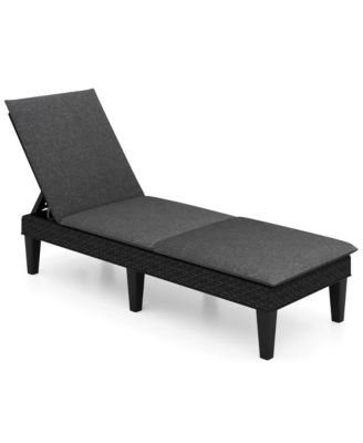 Patio Lounge Chair Recliner Chair with 3-Position Adjustable Backrest & Cushion