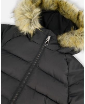 Kids Unisex Puffy Winter Jacket Black - Toddler|Child
