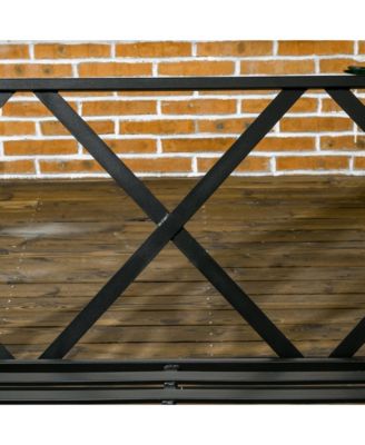 3-Seat Patio Swing Chair, Porch Swing Glider with Cushion, 3 Throw Pillows & Adjustable Canopy for Porch, Garden, Poolside, Backyard, Black