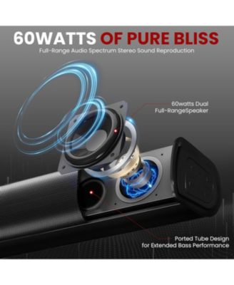 Wave Base Bluetooth Tabletop Soundbar Digital Speaker with Remote Control, AUX, Optical In, USB In, HDMI (ARC) & Coaxial