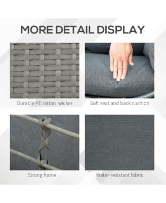 Outdoor Wicker Egg Chair with Cushions and Swivel Seat,