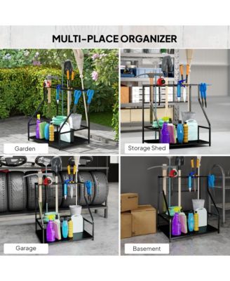 Garden Tool Organizer for Garage, 3 Tier Yard Tool Holder,