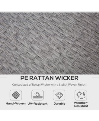 4pc Modern Outdoor Patio Rat Wicker Patio Dining Table Bench Sofa