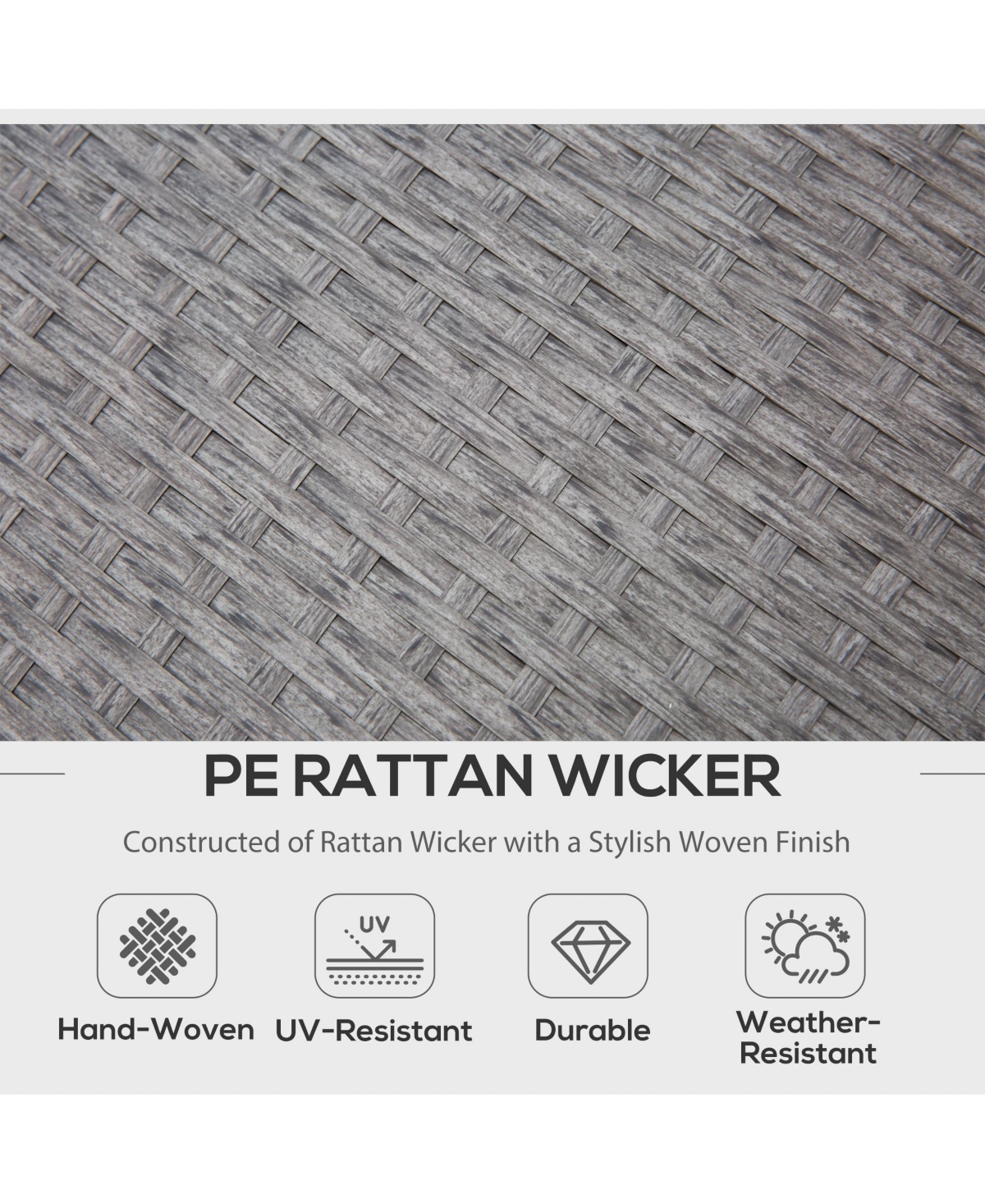 Outsunny 4pc Modern Outdoor Patio Rat Wicker Patio Dining Table Bench Sofa