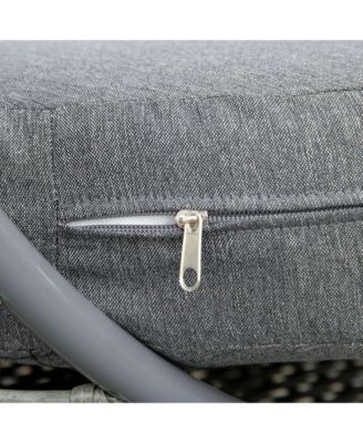 Outdoor Wicker Egg Chair with Cushions and Swivel Seat,