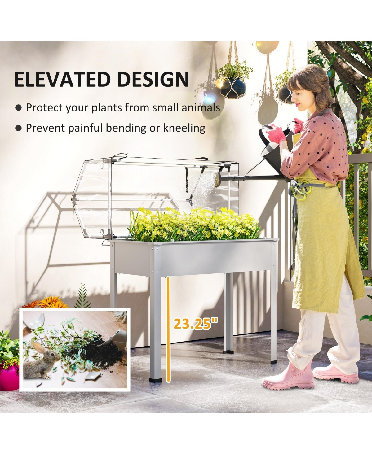 Outsunny Raised Garden Bed with house Cover,