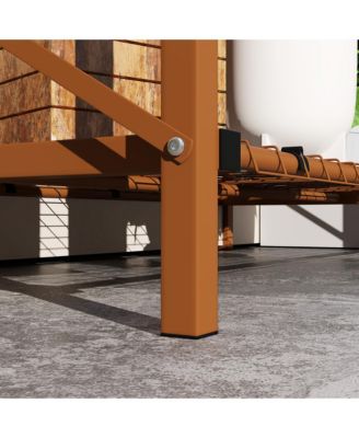 Metal Raised Garden Bed with Legs, Cover, and Storage Shelf,