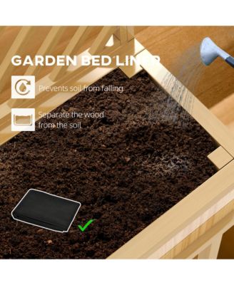 Raised Garden Bed with Trellis for Climbing Plants, Natural 41.25" W x 17.75" D x 55" H